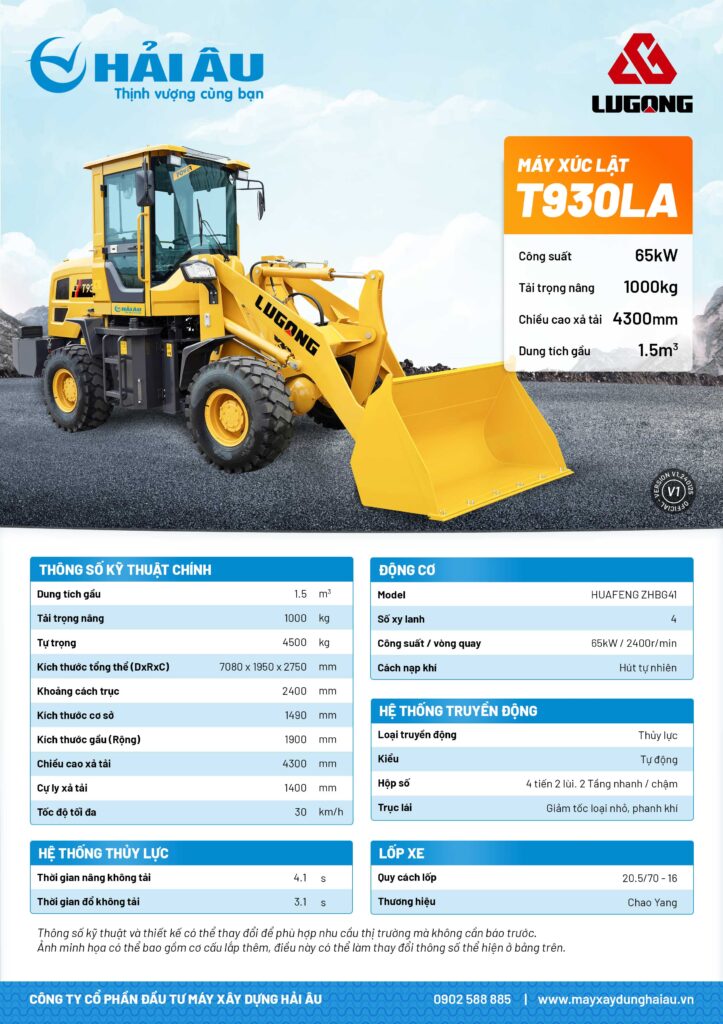 Máy Xúc Lật Cần Dài LuGong T930LA